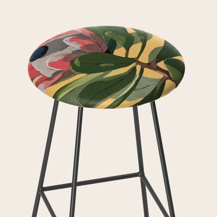 Protea Bloom with Sage Leaves Stool Gallery Image 2