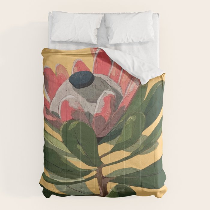Protea Bloom with Sage Leaves Comforter Gallery Image 6
