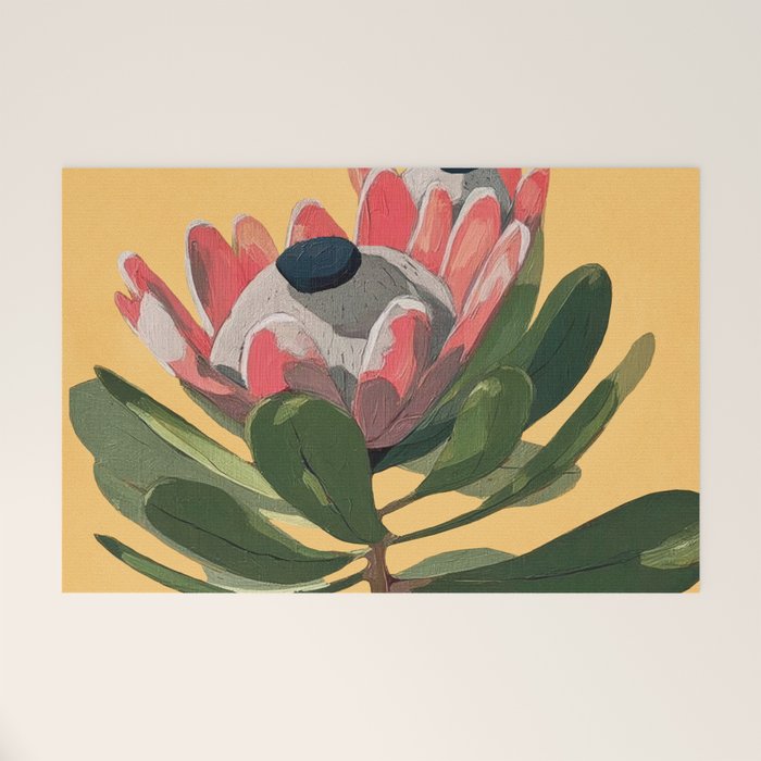 Protea Bloom with Sage Leaves Welcome Mat Gallery Image 1