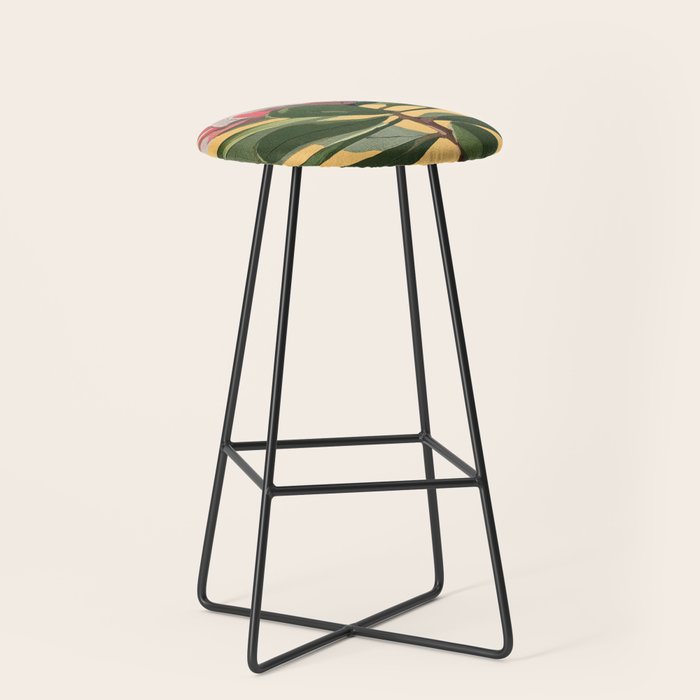Protea Bloom with Sage Leaves Stool Gallery Image 1