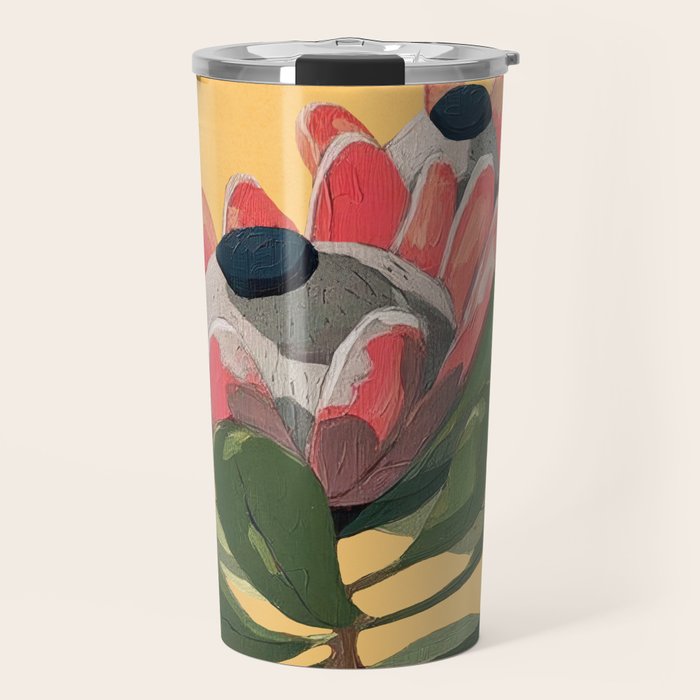 Protea Bloom with Sage Leaves Travel Mug Gallery Image 1
