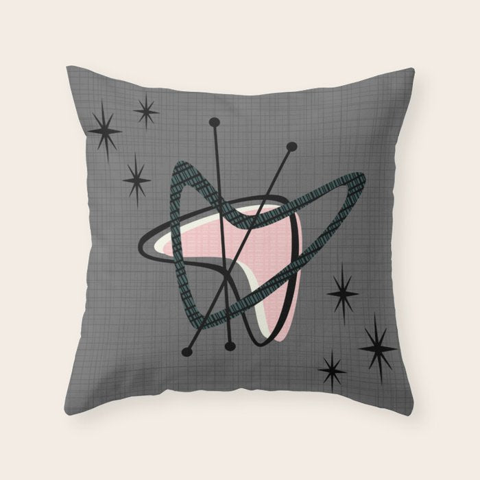 Atomic Boomerangs & Starbursts Throw Pillow Gallery Image 6