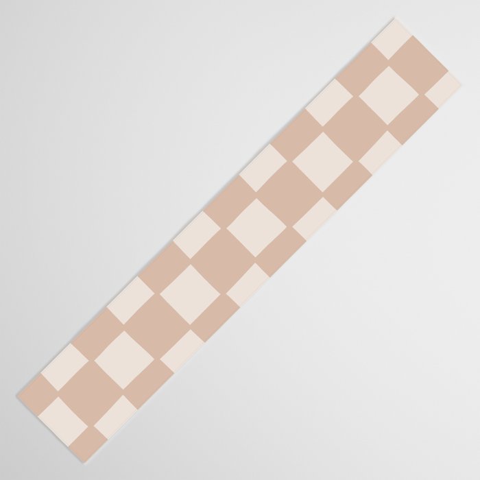 Playful check in sandy beige Table Runner Gallery Image 3