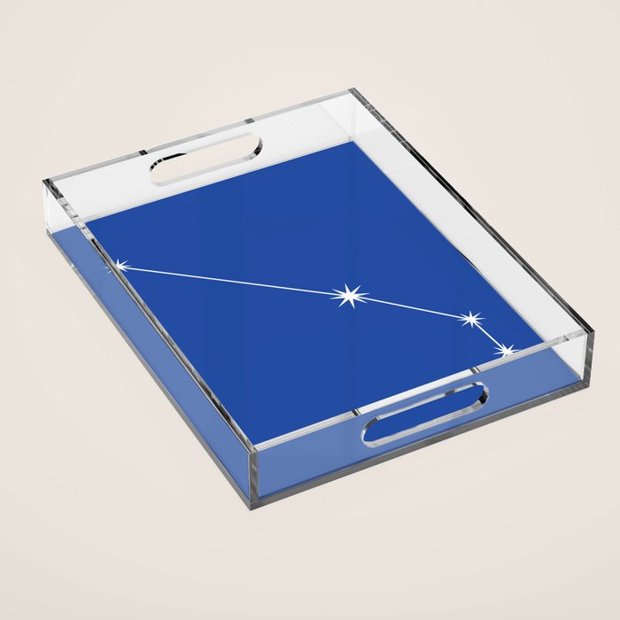 Aries Zodiac Star Constellation Line Art Vibrant Blue Acrylic Tray Gallery Image 1