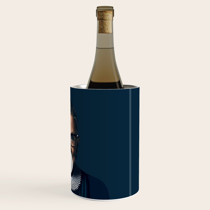 Ruth Bader Ginsburg Blowing White Bubble gum Wine Chiller Gallery Image 3
