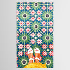 For The Love of Tiles | Moroccan Modern Bohemian Décor | Exotic Travel Watercolor Painting Tablecloth Gallery Image 2