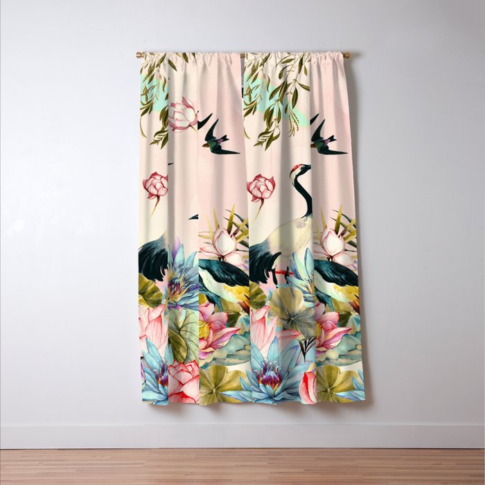 Landscapes of birds in paradise 2 Window Curtain Gallery Image 3