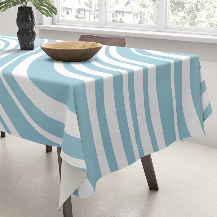 Wavy Stripes XXXV - Sky Blue Tablecloth Gallery Image 3