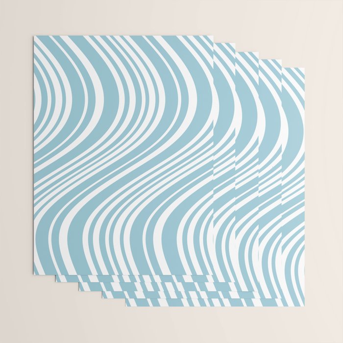 Wavy Stripes XXXV - Sky Blue Wrapping Paper Gallery Image 3