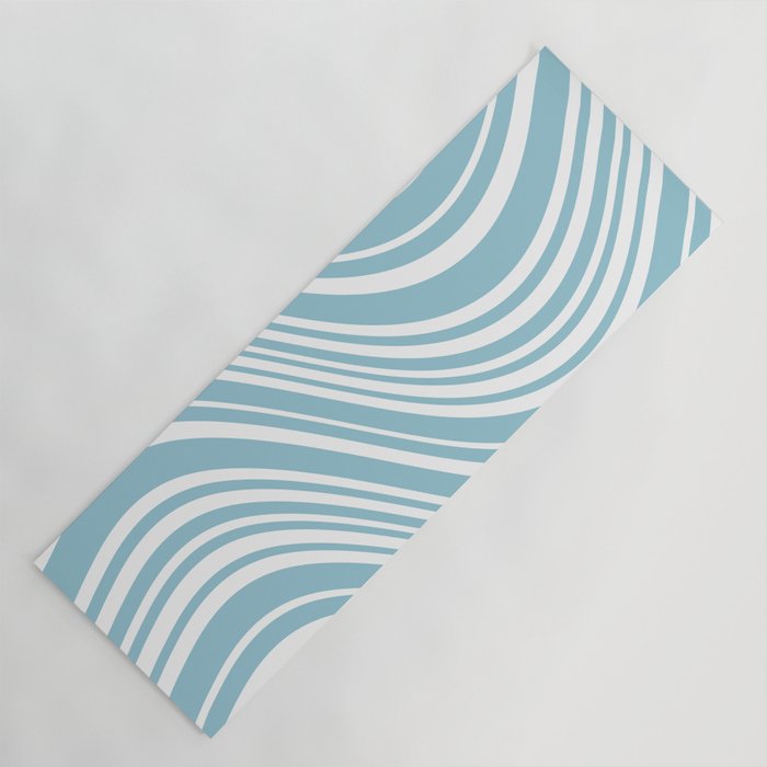 Wavy Stripes XXXV - Sky Blue Yoga Mat Gallery Image 1