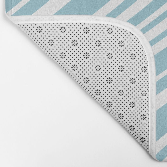 Wavy Stripes XXXV - Sky Blue Bath Mat Gallery Image 2