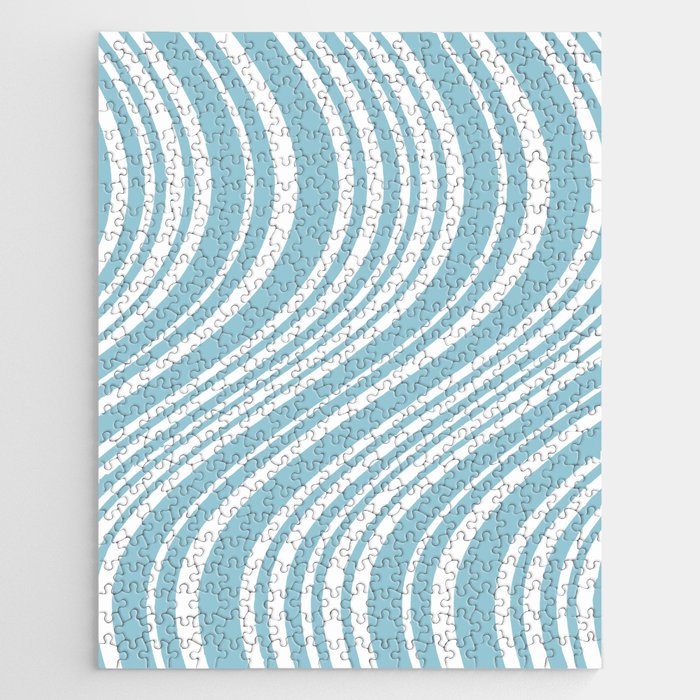 Wavy Stripes XXXV - Sky Blue Jigsaw Puzzle Gallery Image 1