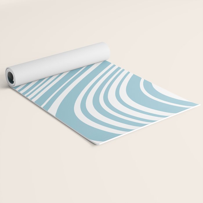 Wavy Stripes XXXV - Sky Blue Yoga Mat Gallery Image 2