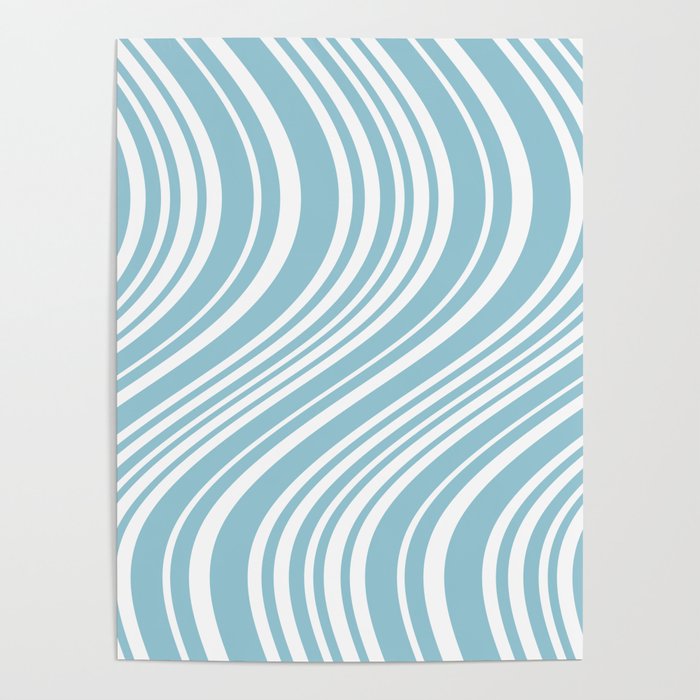 Wavy Stripes XXXV - Sky Blue Poster Gallery Image 4