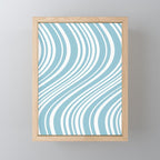 Wavy Stripes XXXV - Sky Blue Mini Art Print Gallery Image 1