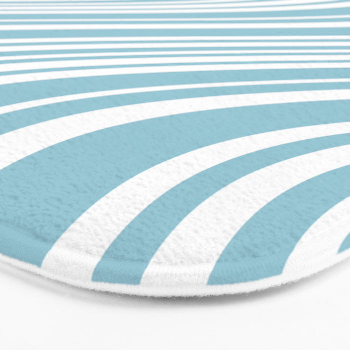 Wavy Stripes XXXV - Sky Blue Bath Mat Gallery Image 3