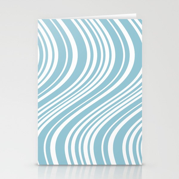 Wavy Stripes XXXV - Sky Blue Stationery Card Gallery Image 2
