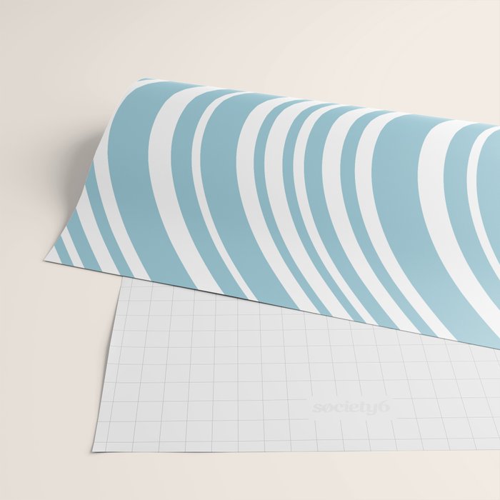 Wavy Stripes XXXV - Sky Blue Wrapping Paper Gallery Image 2
