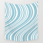 Wavy Stripes XXXV - Sky Blue Wall Tapestry Gallery Image 4