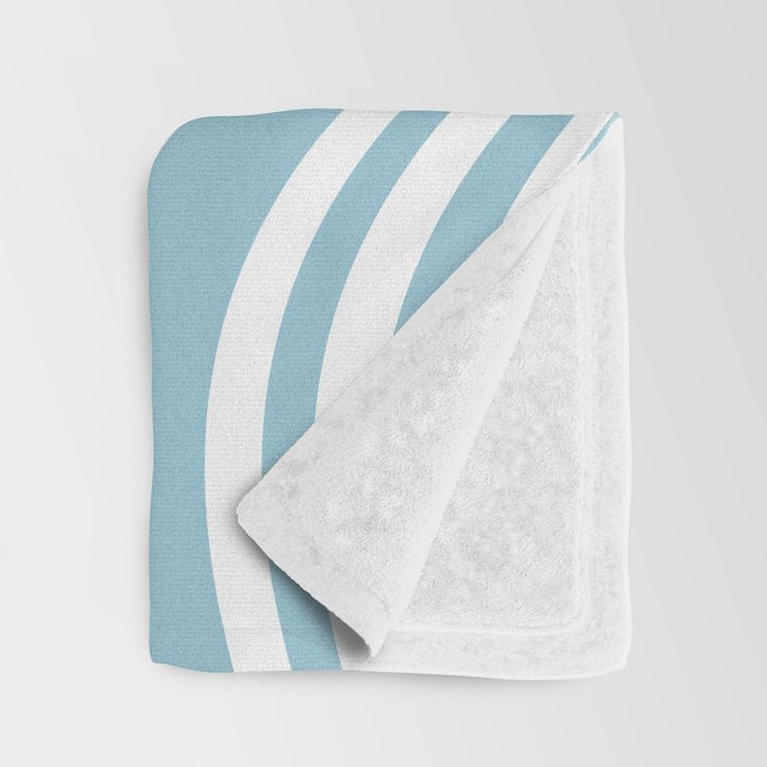 Wavy Stripes XXXV - Sky Blue Throw Blanket Gallery Image 3