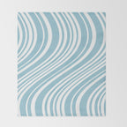 Wavy Stripes XXXV - Sky Blue Throw Blanket Gallery Image 2