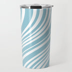 Wavy Stripes XXXV - Sky Blue Travel Mug Gallery Image 1