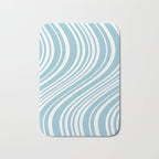 Wavy Stripes XXXV - Sky Blue Bath Mat Gallery Image 1
