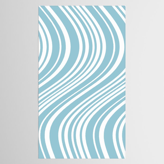 Wavy Stripes XXXV - Sky Blue Tablecloth Gallery Image 2