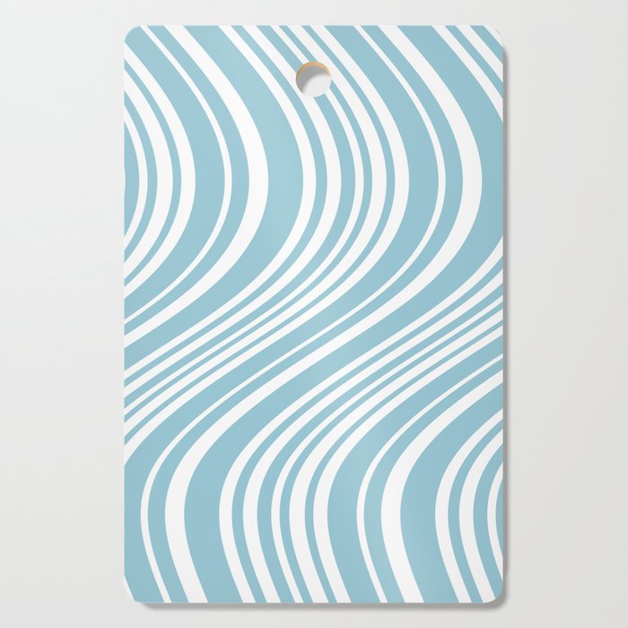 Wavy Stripes XXXV - Sky Blue Cutting Board Gallery Image 1