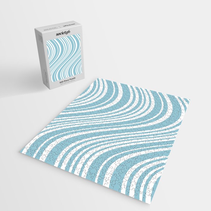 Wavy Stripes XXXV - Sky Blue Jigsaw Puzzle Gallery Image 2