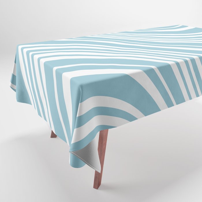 Wavy Stripes XXXV - Sky Blue Tablecloth Gallery Image 1