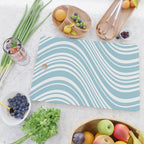 Wavy Stripes XXXV - Sky Blue Cutting Board Gallery Image 2