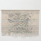 Wolf & Wild Apple Blossoms | Botanical Animal Art Wall Hanging Gallery Image 1