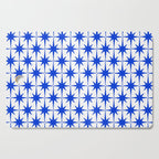 Mid Century Modern Atomic Age Starburst Stars Pattern Royal Blue and White Cutting Board Gallery Image 1