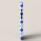Mid Century Modern Atomic Age Starburst Stars Pattern Royal Blue and White iPhone Case Gallery Image 2