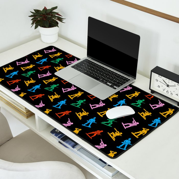 Colorful toy soldier doodle art pattern Desk Mat Gallery Image 2