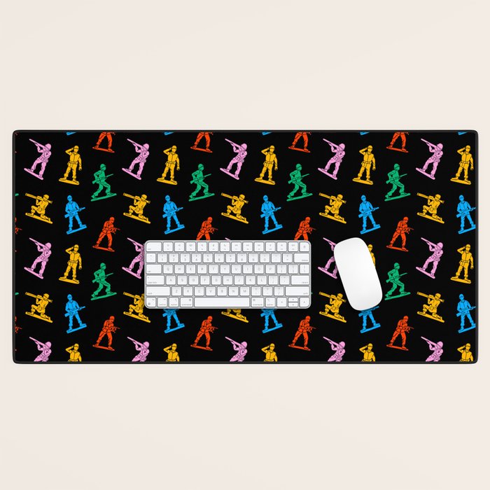 Colorful toy soldier doodle art pattern Desk Mat Gallery Image 1