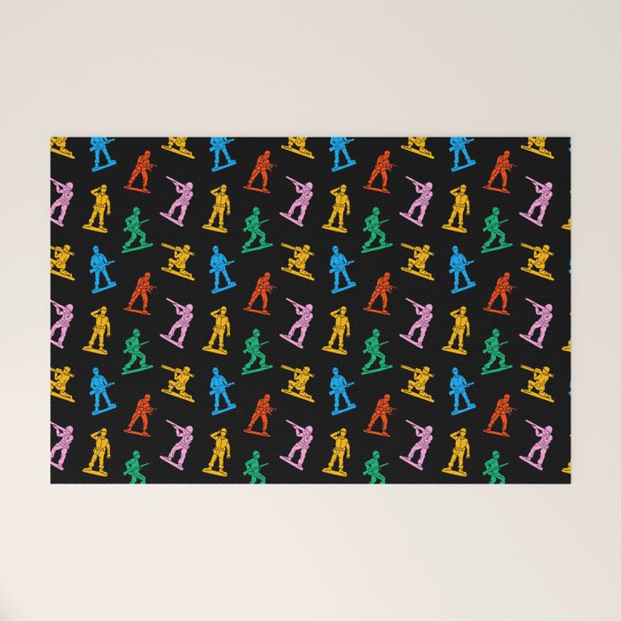 Colorful toy soldier doodle art pattern Welcome Mat Gallery Image 1