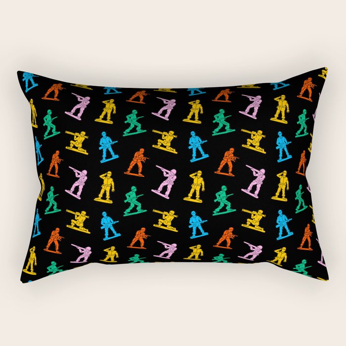 Colorful toy soldier doodle art pattern Rectangular Pillow Gallery Image 1