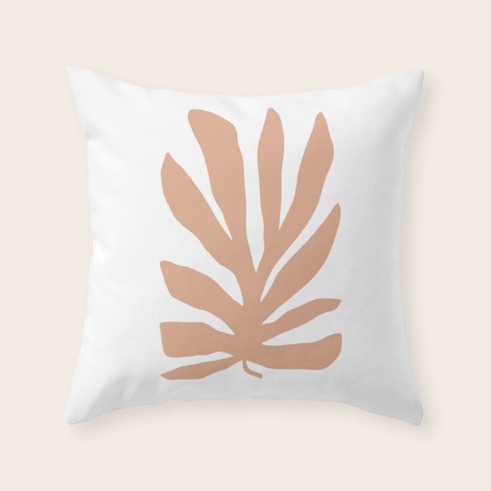 Coral Matisse cutout Throw Pillow Gallery Image 6