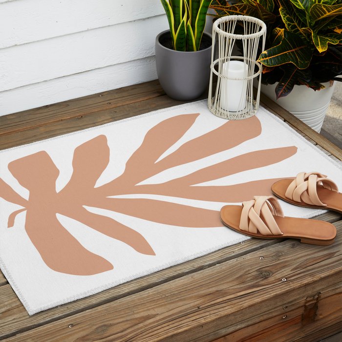 Coral Matisse cutout Outdoor Rug Gallery Image 2