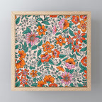 Posey - pink, orange, and teal Mini Art Print Gallery Image 1