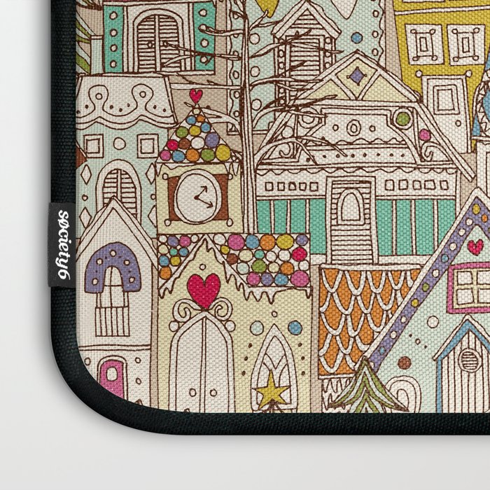 vintage gingerbread town Laptop Sleeve Gallery Image 3