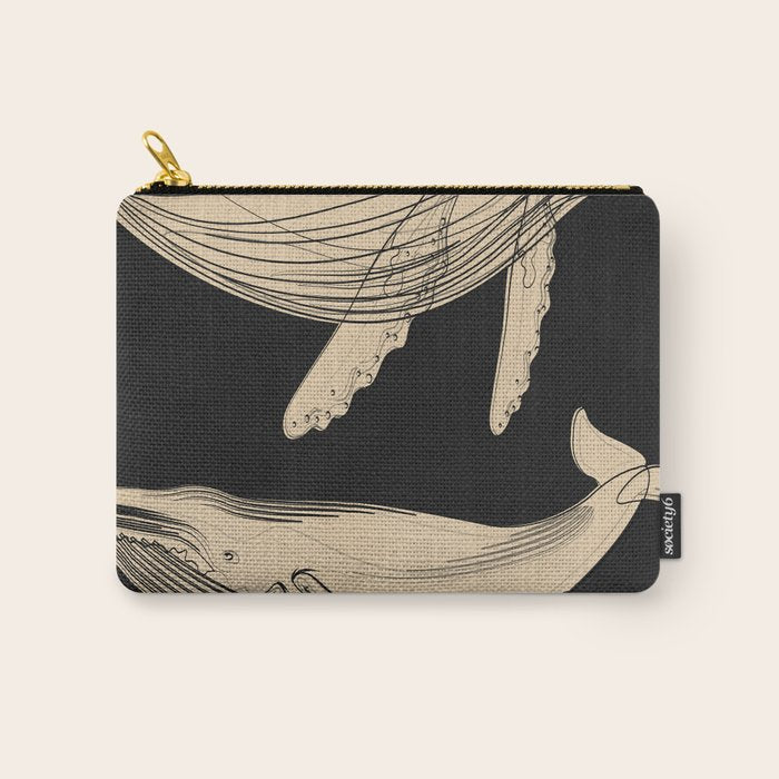 Modern Minimalist Abstract Whales 3 Carry All Pouch