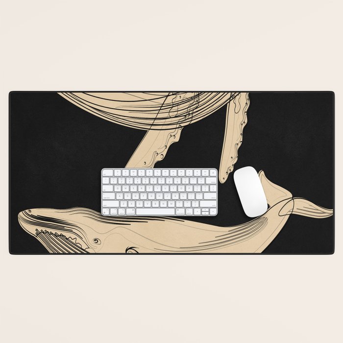 Modern Minimalist Abstract Whales 3 Desk Mat Gallery Image 1