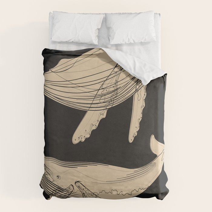 Modern Minimalist Abstract Whales 3 Duvet Cover Gallery Image 6