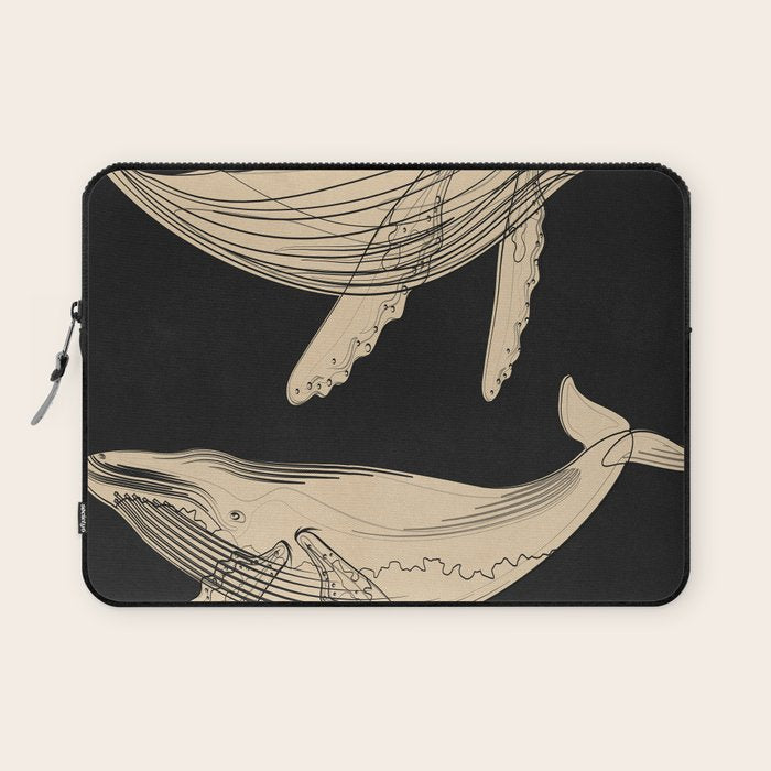 Modern Minimalist Abstract Whales 3 Laptop Sleeve Gallery Image 1