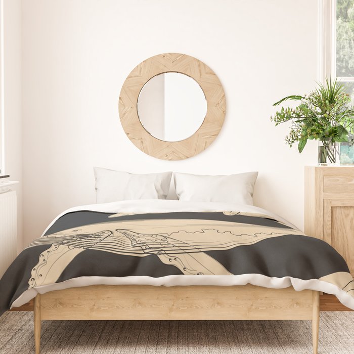 Modern Minimalist Abstract Whales 3 Duvet Cover Gallery Image 3
