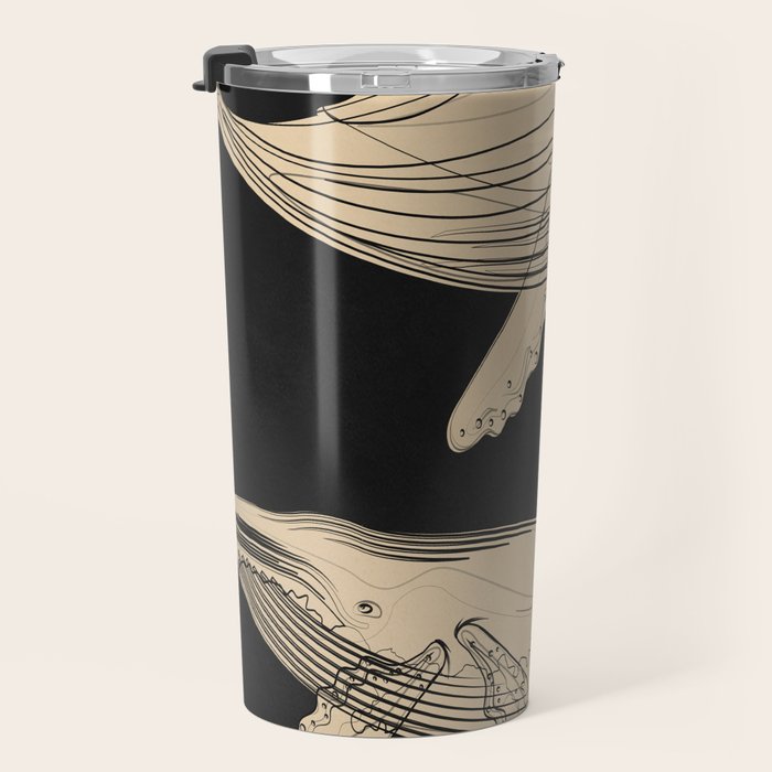 Modern Minimalist Abstract Whales 3 Travel Mug Gallery Image 3