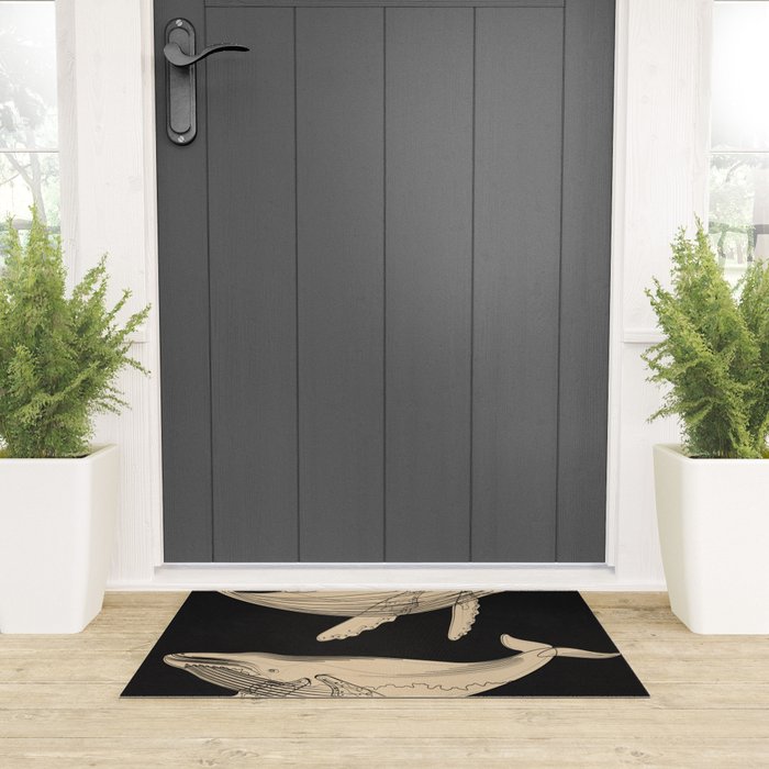 Modern Minimalist Abstract Whales 3 Welcome Mat Gallery Image 3